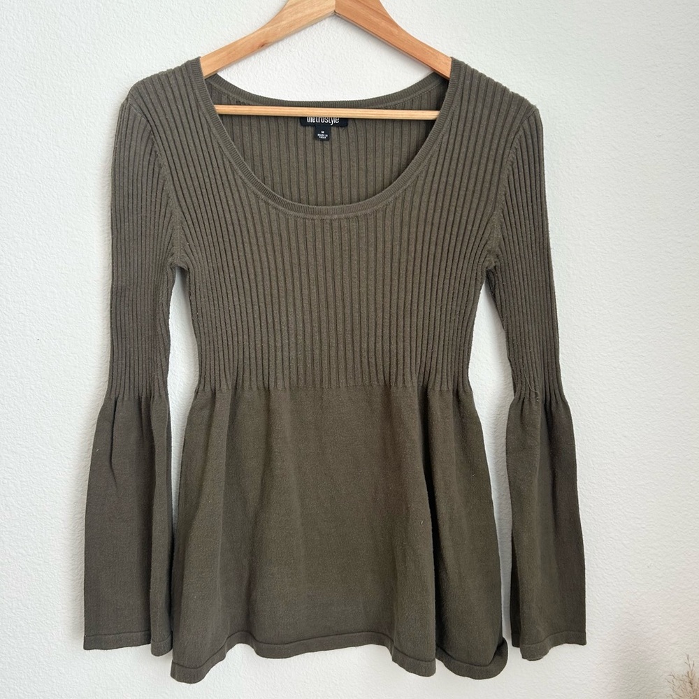 MetroStyle Babydoll Y2K Style Sweater Top - Medium